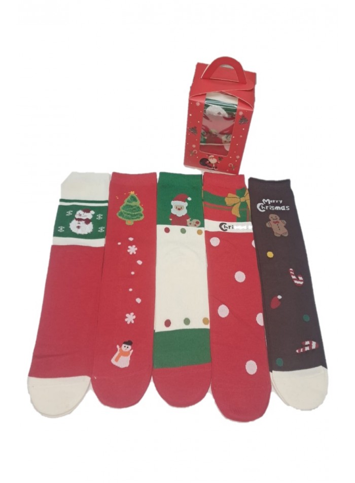 Set de 5 sosete haioase cu motive de Craciun